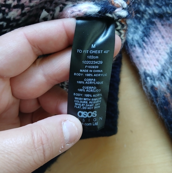 ASOS Women Sweater Super Soft Size M Oversized Pink And Blue Colors - Picture 5 of 7